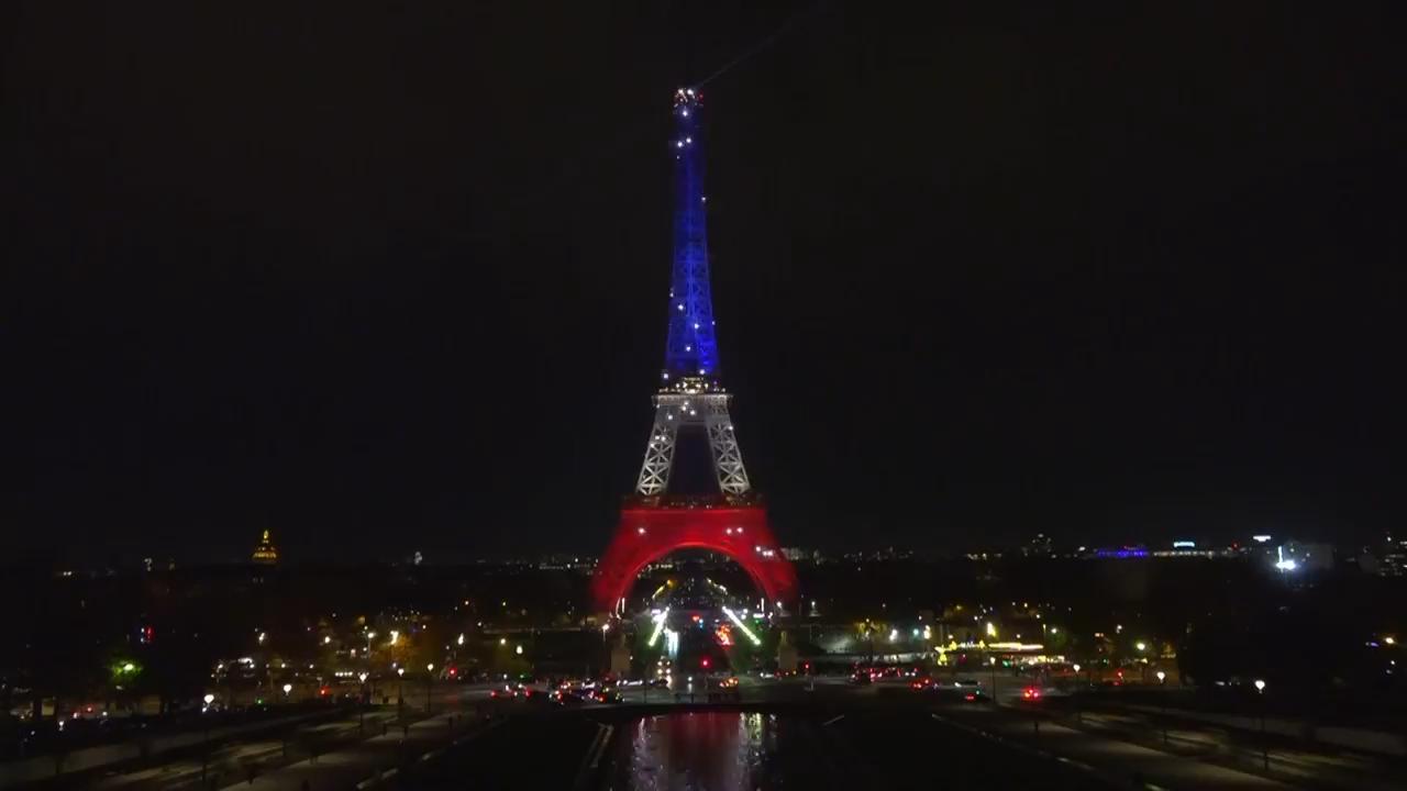 French President Macron inaugurates a Nov. 13, 2015 memorial garden in moving ceremony