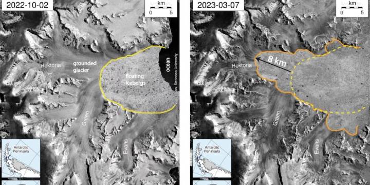 “El retroceso más rápido de la historia moderna”: cuáles son las consecuencias del colapso récord del glaciar Hektoria