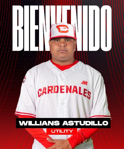 Willians Astudillo vestirá la camiseta de Cardenales de Lara