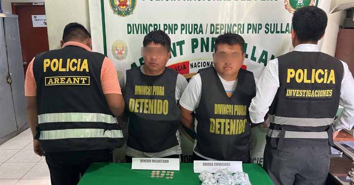 Sullana: capturan a dos presuntos integrantes de “Los Pacas del TID” con 700 ketes de PBC