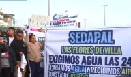 Vecinos de San Juan de Miraflores protestan en la Panamericana Sur por falta de agua