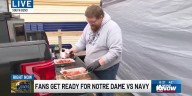 Notre Dame fans getting ready for Navy game at tailgates