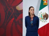 Sheinbaun se reúne con Adán Augusto López, coordinador de senadores de Morena, en Palacio Nacional