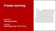 Freeze warning previously issued for Eastern Columbia River Gorge of Oregon will expire at 10 a.m.