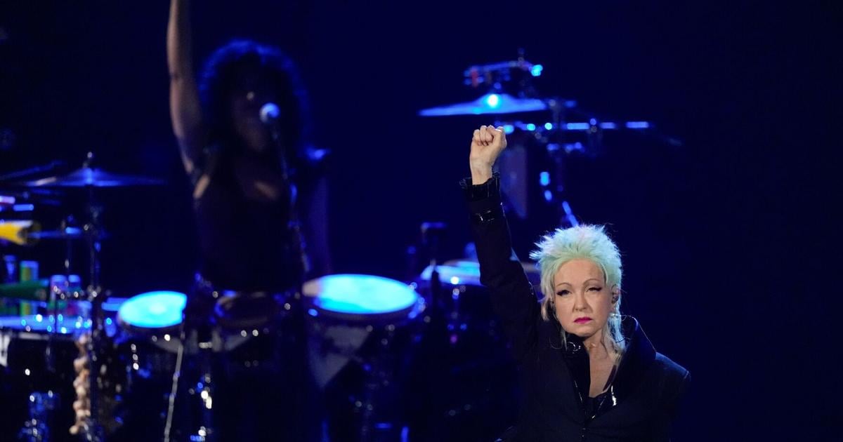 Cyndi Lauper calls for courage and Salt-N-Pepa romp through 'Push It' as they join Rock Hall of Fame