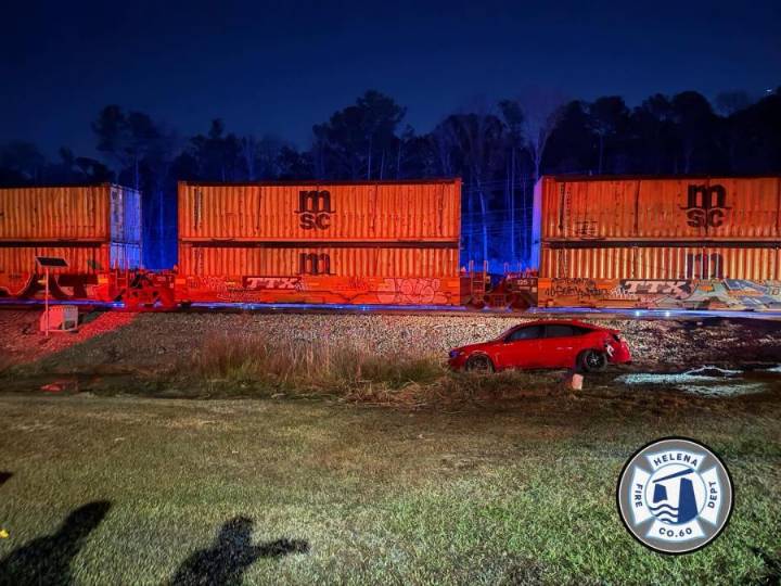 Car struck by train in Helena