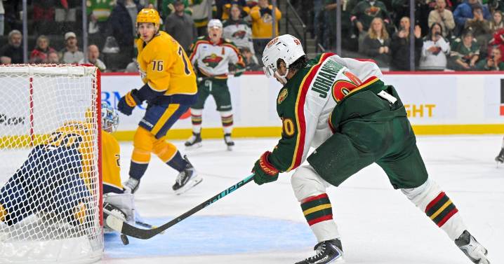 Johansson scores in OT with goal off its moorings in Wild's 3