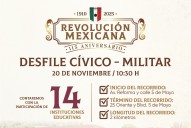 Desfilan 3 mil 400 alumnos en Conmemoración al “115 Aniversario de la Revolución Mexicana”