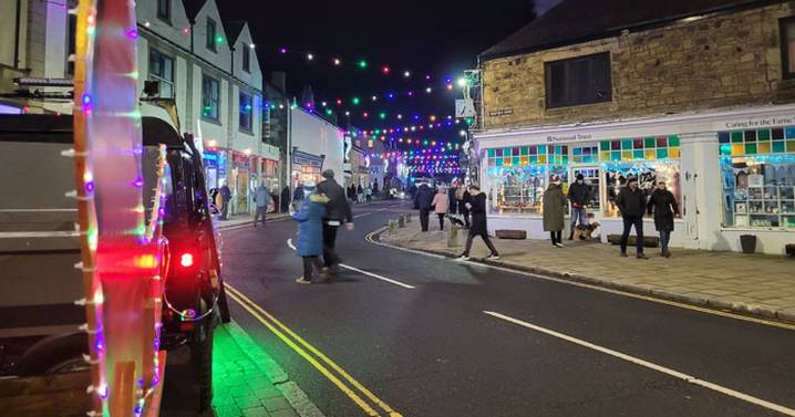 Northumberland village Christmas lights switched on by three