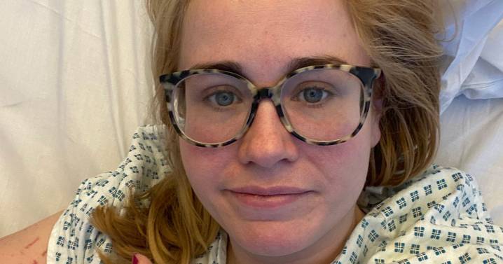 'I felt a click and a powerful headache then my skin turned tomato red'