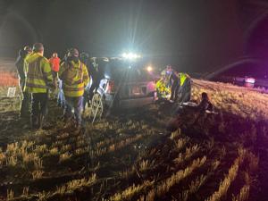 Two-vehicle collision closes roads in south Benton County