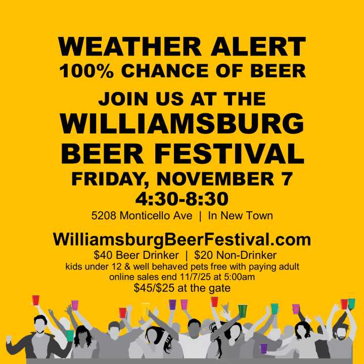 Williamsburg Beer Festival on Nov. 7 to Benefit Howard Hanna Children’s Free Care Fund