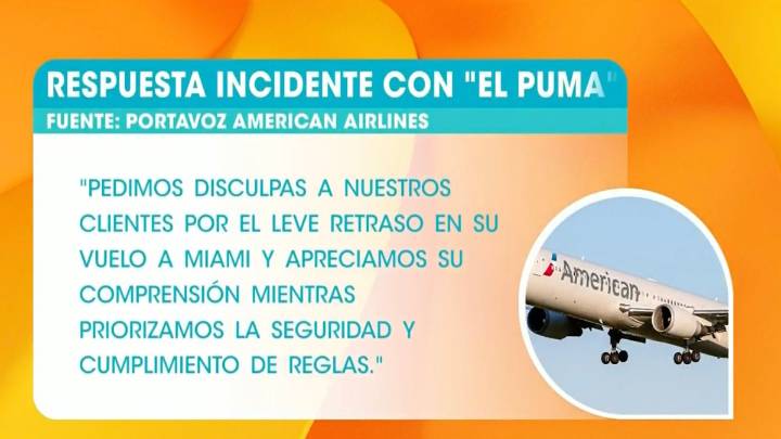 Respuesta de American Airlines sobre incidente con El Puma