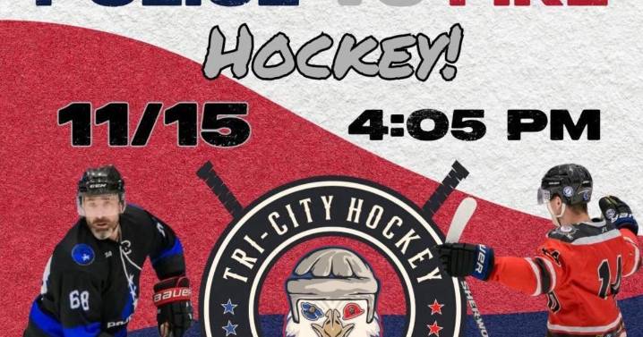 Tri-Cities police and fire departments face off in charity hockey game