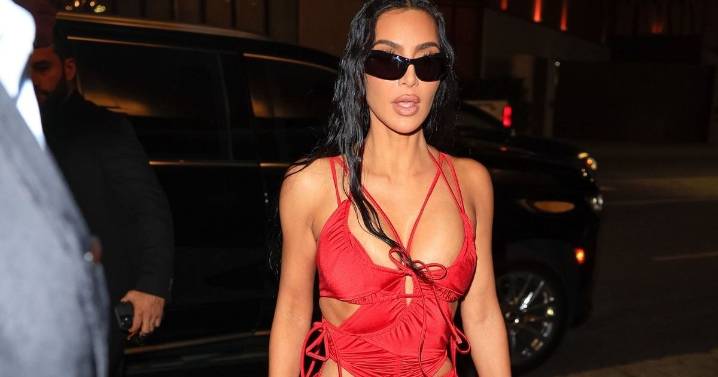 Kim Kardashian Stuns in Scorching Backless Red Dress