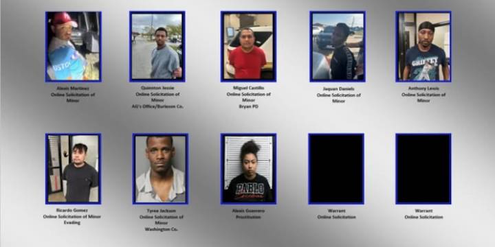 “We will protect our babies:” Burleson County Sheriff’s Office arrests eight in child predator crackdown