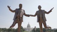 Trump-Epstein 'friendship' statue returns as new Epstein emails ensnaring Trump are released