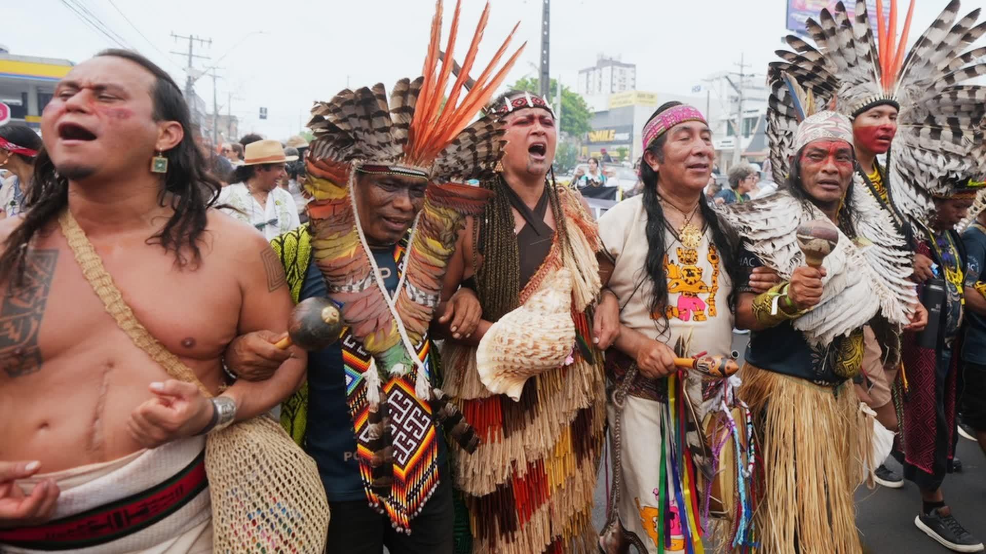 Climate protesters demand to be heard as they march through streets outside COP30 in Brazil