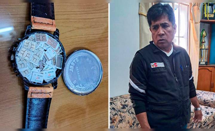 Docente es intervenido con 55 chips escondidos en su reloj al intentar ingresar a penal