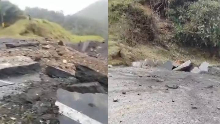 Atentado con explosivos en la vía Medellín-Costa Atlántica destruye la carretera en Yarumal