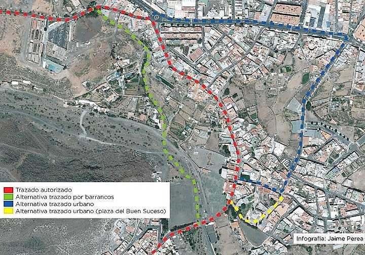 Red Eléctrica publica el nuevo trazado del cable por el barranco para evitar Carrizal y el acuerdo es inminente