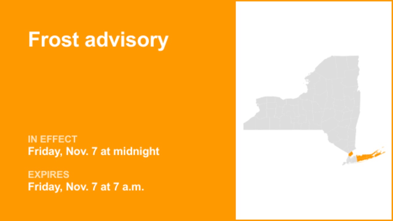 Update: Frost advisory in place for Long Island for Friday