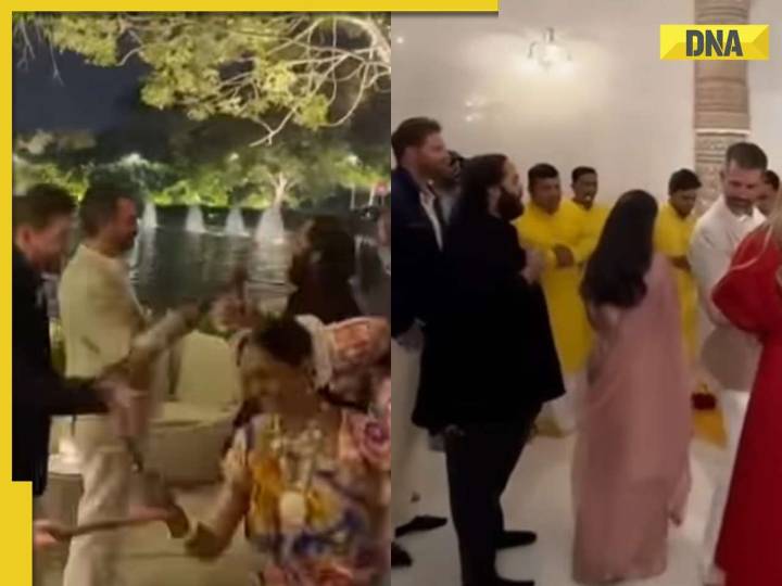 Mukesh Ambani's 'choti bahu' Radhika Merchant, son Anant Ambani teach dandiya