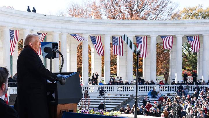 President Trump Honors Veterans In Ceremony At Arlington National Cemetery