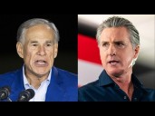 Greg Abbott, Gavin Newsom hold rallies in Texas 1 day apart