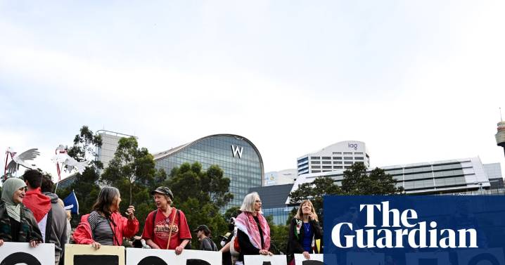 Ten arrested as hundreds of pro-Palestine protesters gather at Sydney weapons expo – video