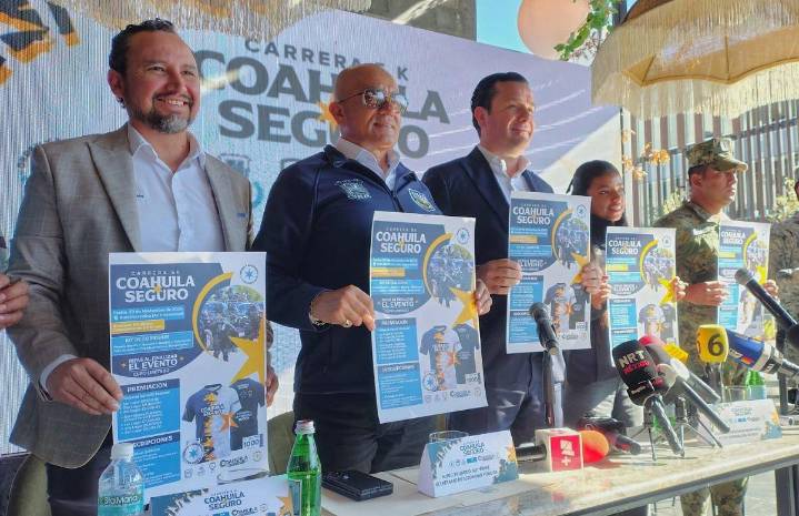 Anuncian el fiscal Federico Fernández y el secretario Hugo Gutiérrez la Carrera 5K ‘Coahuila Seguro’