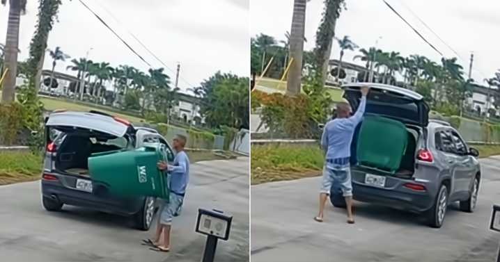 Cubano roba contenedor de basura en EE.UU.; video se vuelve viral