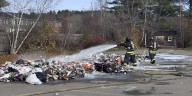 Firefighters deal with trash fire in Bangor Wednesday