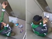 Filman a un repartidor haciendo algo que te hará dudar de pedir comida a domicilio