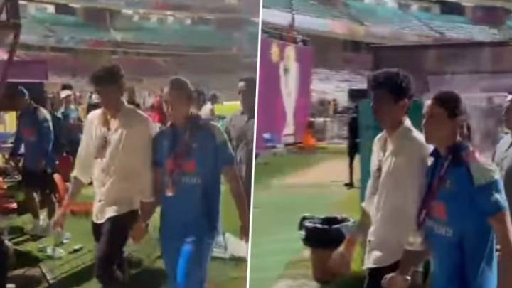 Bollywood Palash Muchhal and Smriti Mandhana Walk Hand-in-Hand After India Beat SA in ICC Women’s World Cup 2025, Vice-Captain’s Fiance and His Sister Palak Muchhal Share Heartfelt Posts (Watch Videos