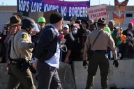 Protesters arrested after clashing with police outside Chicago