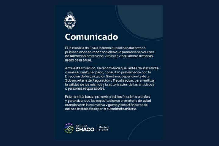 Salud alertó por cursos no autorizados, difundidos en redes sociales
