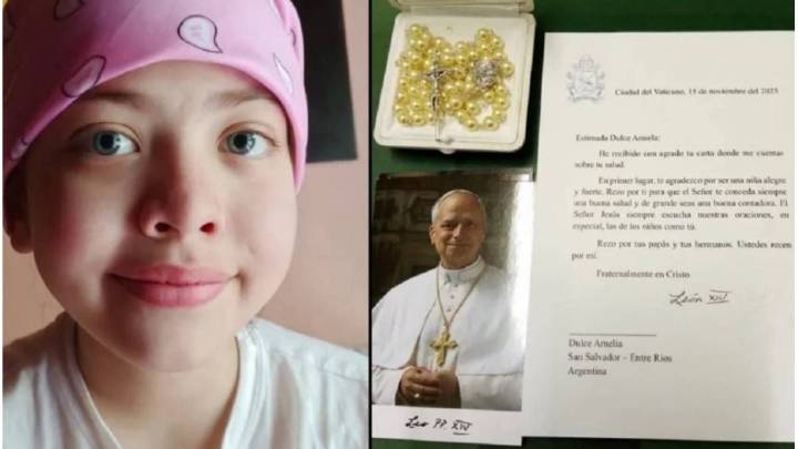 La niña entrerriana que conmovió al Papa: intercambio de cartas y un rosario bendecido