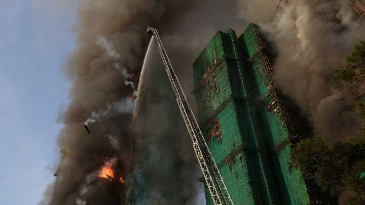 Major fire puts Hong Kong on highest alert as firefighters tackle blaze