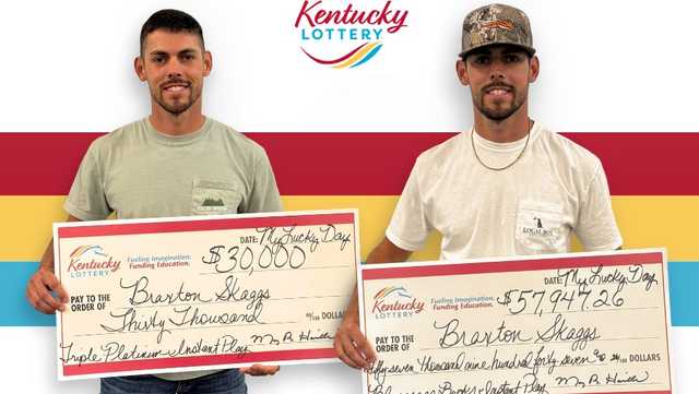 Kentucky man wins $58,000 in second lottery jackpot in five months