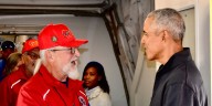 Former President Obama greets Badger Honor Flight veterans in Washington D.C.