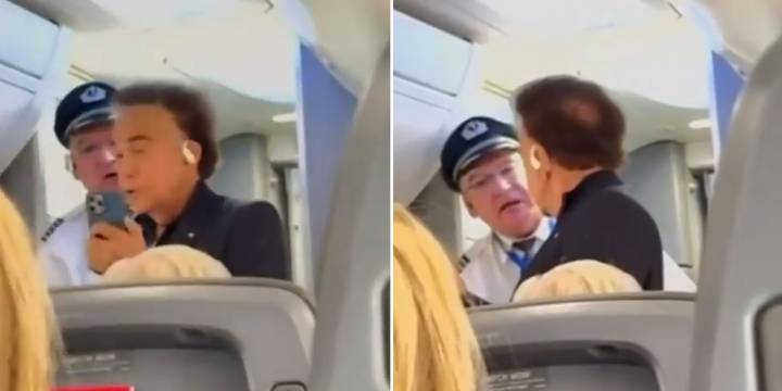 El Puma Rodríguez fue bajado de un avión en Ecuador luego de un fuerte cruce con la tripulación: las imágenes