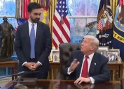 Entre sonrisas y provocaciones: Trump sugiere el insulto antes de que se lo lancen