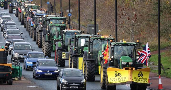 Farmers protest inheritance tax changes in Newcastle tractor rally