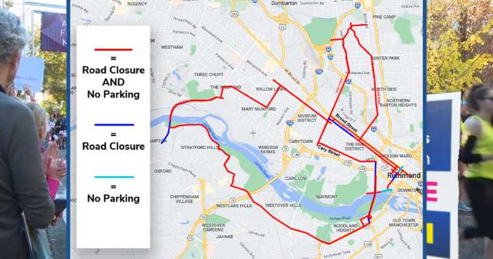Don't get towed! Complete list of Richmond Marathon no parking zones and road closures