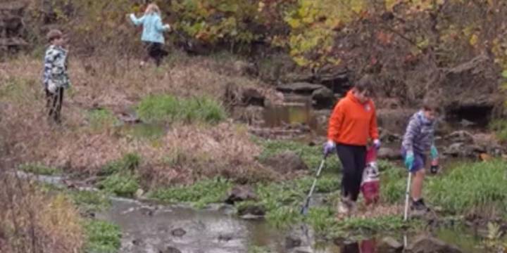 Students clean Fasnight Creek in Springfield as part of a statewide conservation effort