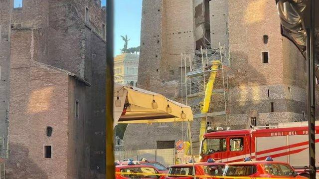 Una persona sigue atrapada tras el derrumbe de una torre medieval en Roma
