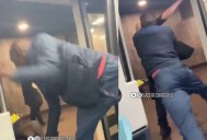 Se viraliza video de hombre que empuja a pareja de ancianos en tren de París