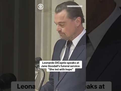Leonardo DiCaprio speaks at Jane Goodall's funeral service: "She led with hope" #shorts