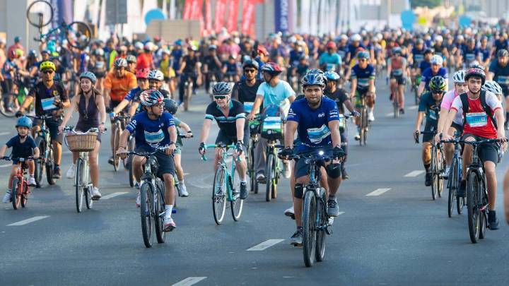 Watch: Dubai’s busiest highway turns into cycling track